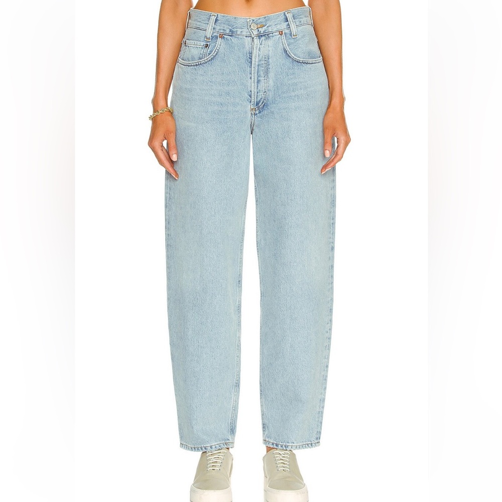 AGOLDE Light Wash Wide Leg Jeans